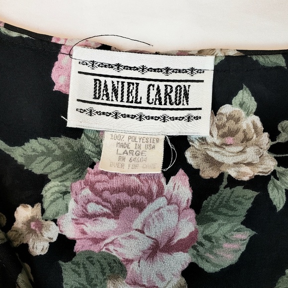 *Vintage*  Daniel Caron Foral Top - Picture 3 of 7